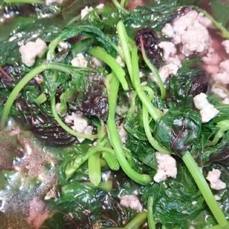 RAU DỀN NẤU CANH THỊT BẰM