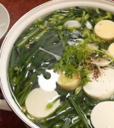 HẸ LÁ NẤU CANH ĐẬU HŨ NON