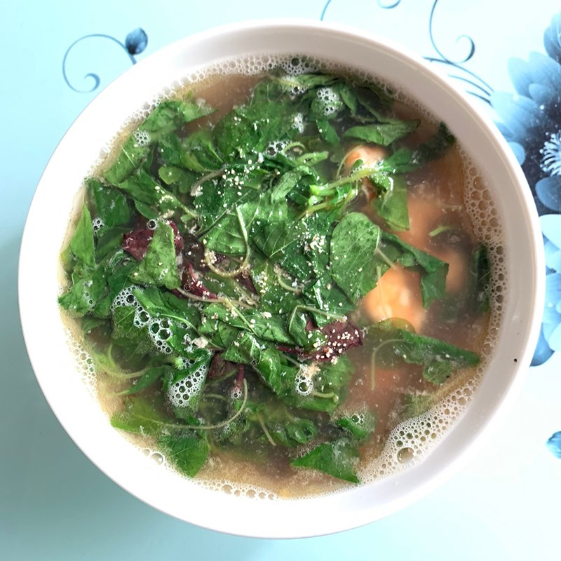 CANH RAU DỀN NẤU TÔM
