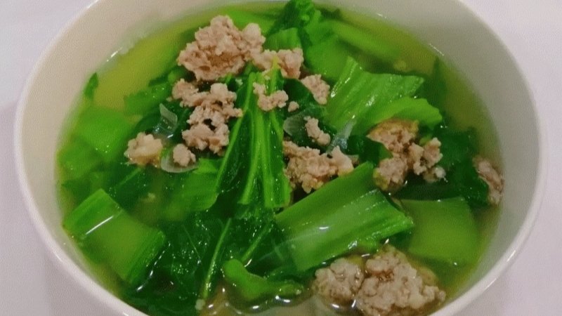 CẢI XANH NẤU CANH THỊT BẰM