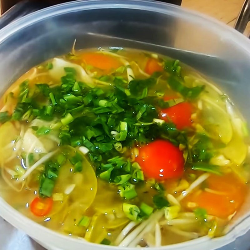 CANH BẦU NẤU CÀ CHUA