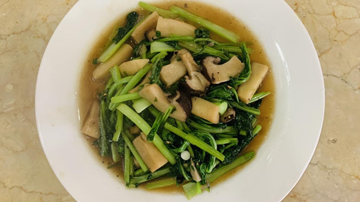 CẢI NGỌT XÀO NẤM