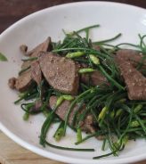 BÔNG HẸ XÀO GAN HEO