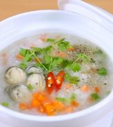 CHÁO NẤM RƠM THỊT BẰM